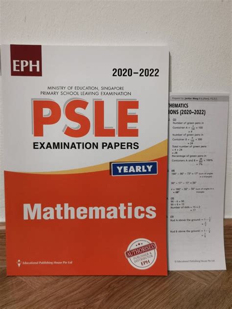 PSLE Mathematics Examination Questions Yearly Edition 2020 To 2022 By