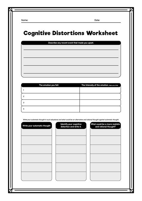 Thought Distortions Worksheets