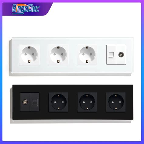 Bingoelec Eu Standard Triple Wall Socket Tv Computer Internet Rj45