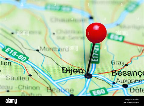 dijon pinned map france stock photo alamy