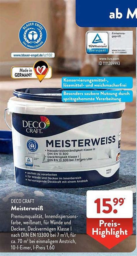 Deco Craft Meisterweiß Angebot bei ALDI SÜD 1Prospekte de