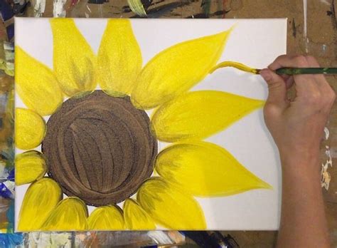 How To Paint A Sunflower - Step By Step Painting - Tutorial | Sunflower ...