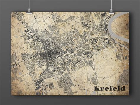 Klausundso Stadtplan Krefeld Im Vintage Style