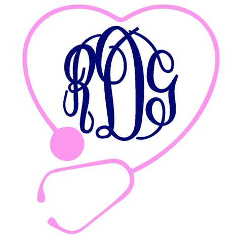 Nurse Heart Monogram Decal Monogram Decal Monogram Decals