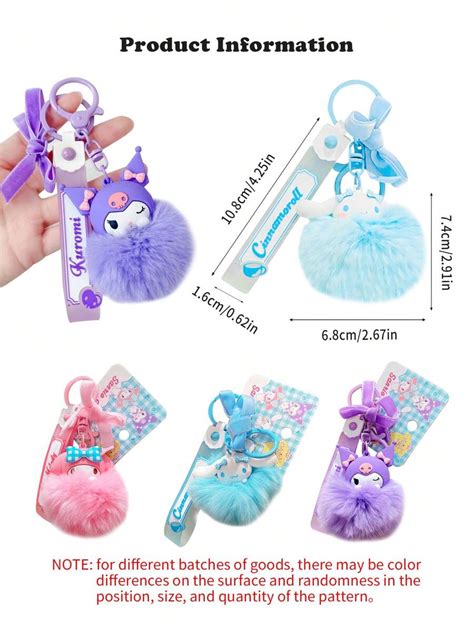 1pc Genuine Sanrio Cute Hello Kitty Kuromi My Melody Plush Doll Keychains Kitty Cat Kawaii Anime