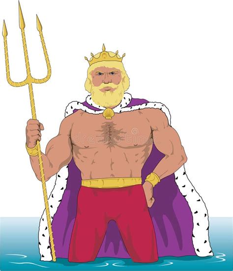 King Neptune Vector Illustration Stock Vector Illustration Of Neptune