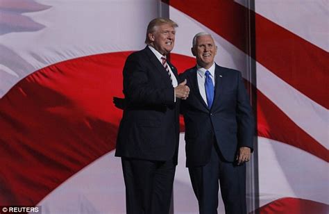 Donald Trump Air Kisses Running Mate Mike Pence On The Forehead Daily Mail Online