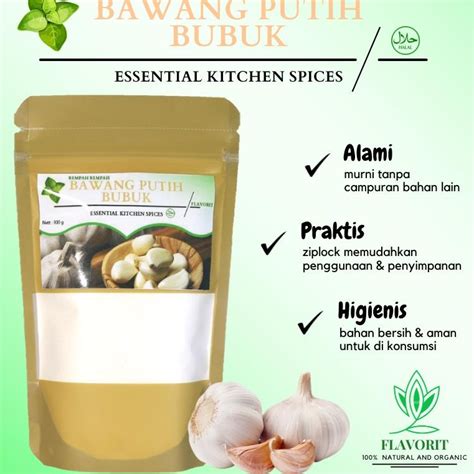 Jual ぬ Bumbu Dapur Rempah Bawang Putih Bubuk Halus Garlic Powder Bahan