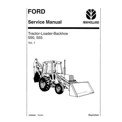 New Holland Ford 550 555 Retroexcavadora Manual De Servicio En Pdf