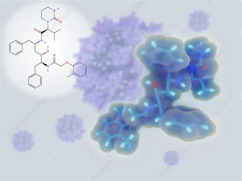 Lopinavir drug, molecular models - Stock Image - F029/5220 - Science Photo Library