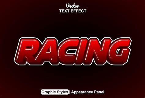 Premium Vector Racing Text Effect With Graphic Style And Editable