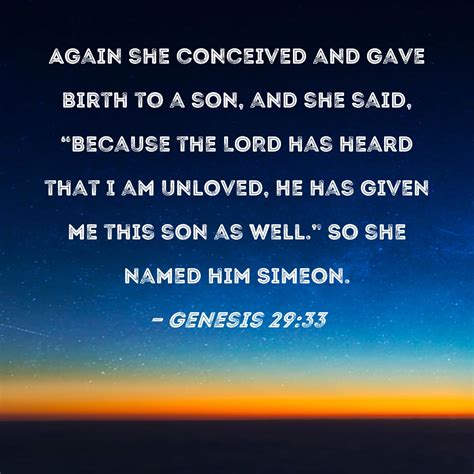 Genesis Again She Conceived And Gave Birth To A Son And She Said