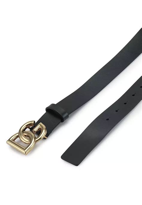 Buy Dolce Gabbana Leather Belt With Crossover Dg Logo Buckle Mm Ik