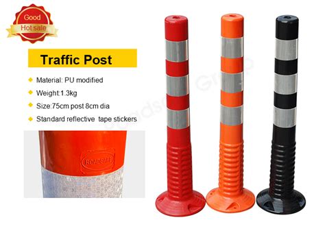 Ce Cm Pu Traffic Bollards Safety Bollard Reflective Spring Post Road