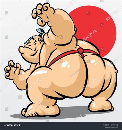 Sumo Wrestler Attack Position Stock Vector (Royalty Free) 2424739971