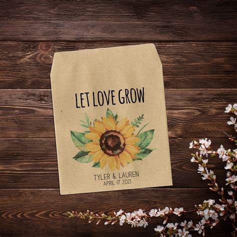 Custom Seed Packets Sunflower Seed Packets Sunflower Favor - Etsy