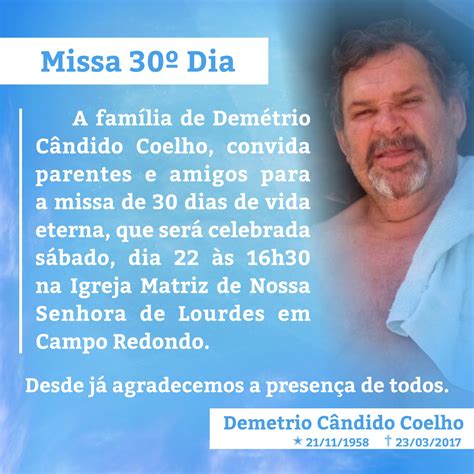 R Dio Comunit Ria De Campo Redondo Convite De Missa De Dias De Vida