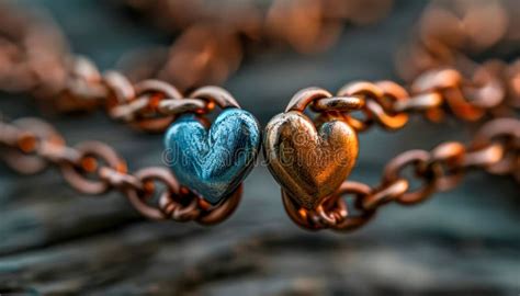 The Unbreakable Bond Of Love Two Hearts Connected By A Chain