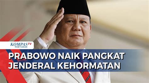 Menhan Prabowo Akan Terima Kenaikan Pangkat Jenderal Kehormatan Besok