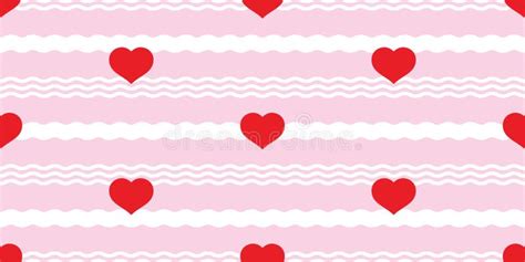 Heart Seamless Pattern Valentine Wave Vector Cartoon Tile Background Doodle Repeat Wallpaper ...