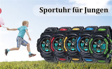 Edillas Kinderuhr F R Jungen Digital Analog Armbanduhr M Wasserdichte