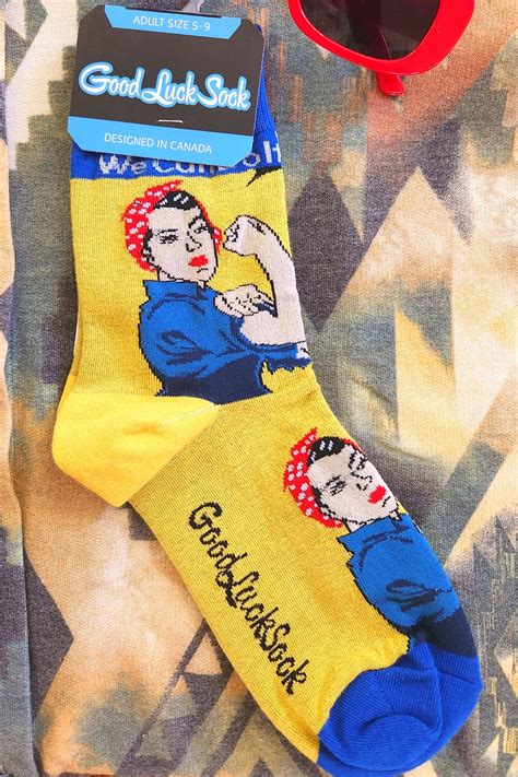 Rosie The Riveter Women S Crew Socks Good Luck Socks Size 5 9 — Cactus Creek Shop