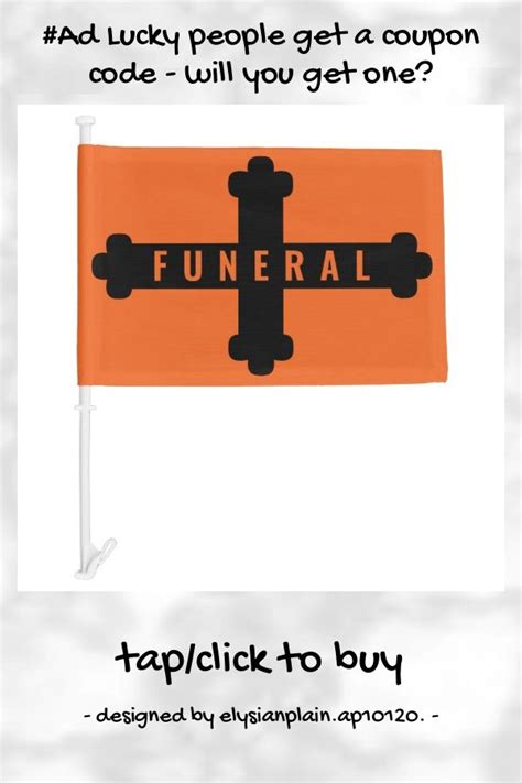 Black Cross Orange Funeral Procession Car Flag | Zazzle | Car flags ...