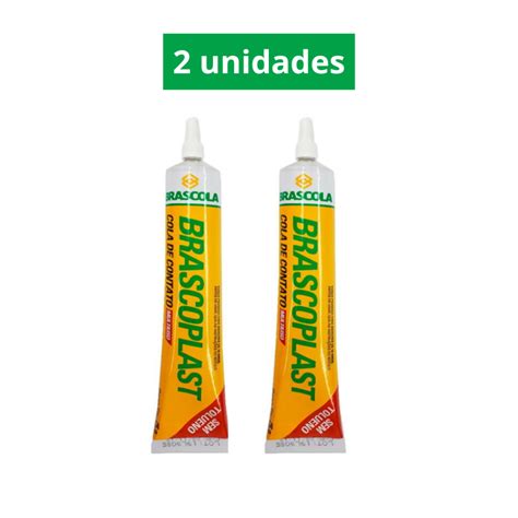 Kit 2 Cola De Contato Em Bisnaga Brascoplast 75gr Brascola Cola De