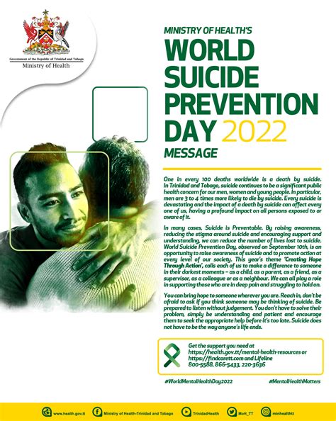 Message From The Ministry Of Health On World Suicide Prevention Day