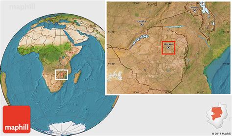 Satellite Location Map of HARARE Urban