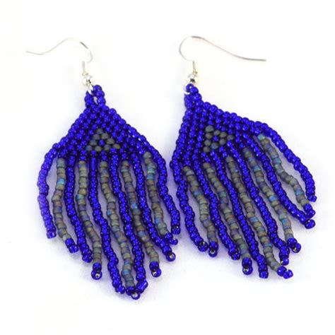 Blue Fringe Earrings Megan Petersen Jewelry