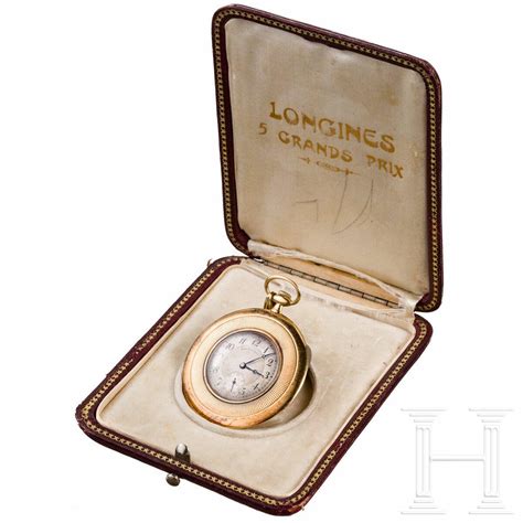 At Auction A Swiss 18ct Gold Longines Pocket Watch With Case Circa 1900