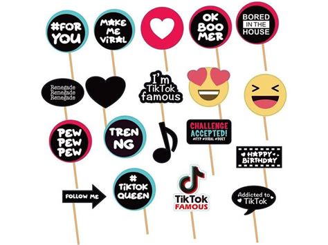 Pcs Tik Tok Photo Booth Propstiktok Birthday Party Etsy In