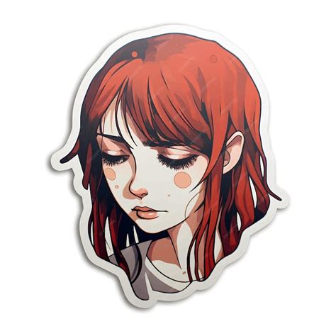 Premium Vector Sad Girl Sticker Illustration On White Background