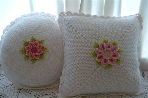 Almohadones Tejidos Crochet En Hilo De Algodon Con Apliques Tambien