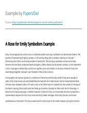 rose for emily symbolism essay.pdf - Example by PapersOwl Source: https ...