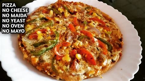 Aata Pizza No Cheese No Maida No Oven No Yeast Veg Pizza For Lockdown बिना चीज़ के आटा