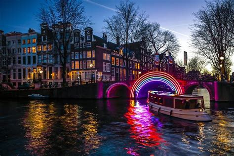 Amsterdam Small Classic Boat Tour Amsterdam Light Festival 2024