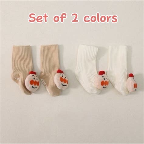 Cartoon Character Socks for Kids, Toddler Anpanman Face With Non-slip ...