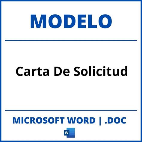 Modelo De Carta De Solicitud En Word Gratis Images