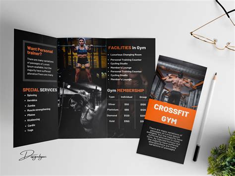 Gym Fitness Editable Printable Trifold Flyer Price List Template Edit