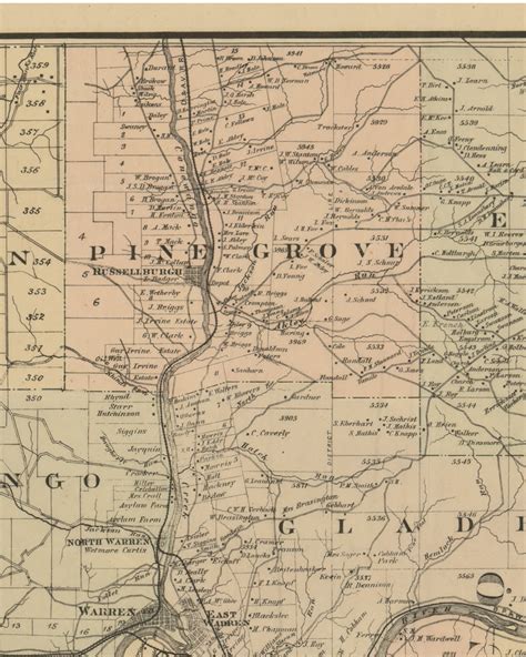 Pine Grove Township Pennsylvania 1882 Old Town Map Custom Print