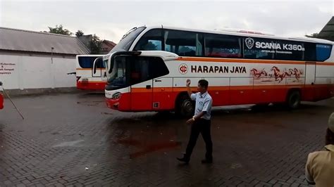 Perjalanan Perdana Bus Harapan Jaya Super Luxury Class Tiba Di Pool