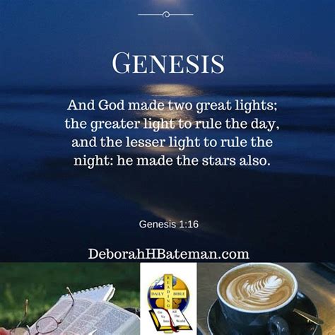 Daily Bible Reading "Creation Day Four" (Genesis 1:14-19) | Deborah H ...