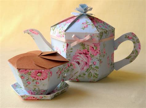 Teapot Treats Matching Set 3d Paper Crafts Paper Projects Paper