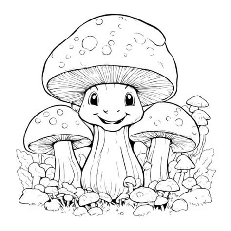 Descarga Página para Colorear de Hongo para Niños Coloring pages En