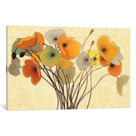 ICanvas Pumpkin Poppies I By Shirley Novak Canvas Print Depth 0 75