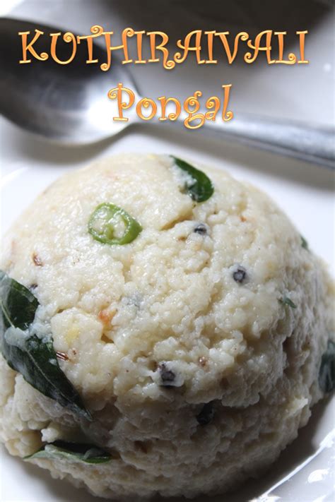 Kuthiraivali Pongal Recipe Barnyard Millet Pongal Recipe Recipe