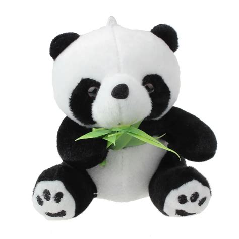 Plush Toy Panda With Bamboo Leaf Stuffed Soft Animal Doll Kawaii Mini