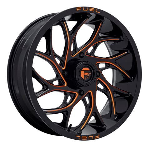 Fuel UTV Wheels Runner D780 - Gloss Black Milled Orange Rim Wheel Size ...